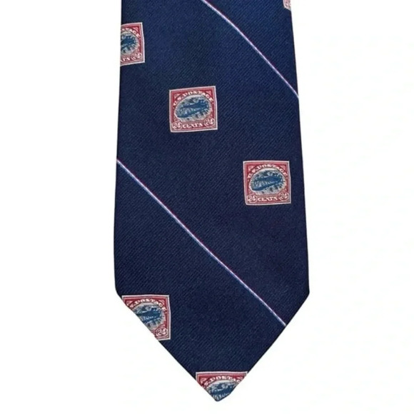 Vintage Smithsonian Air Mail Inverted Jenny Postage Stamp Tie - Picture 1 of 6